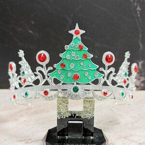 Christmas Tree headband, Christmas Tree crown, Silver Christmas Tiara, Xmas Gift